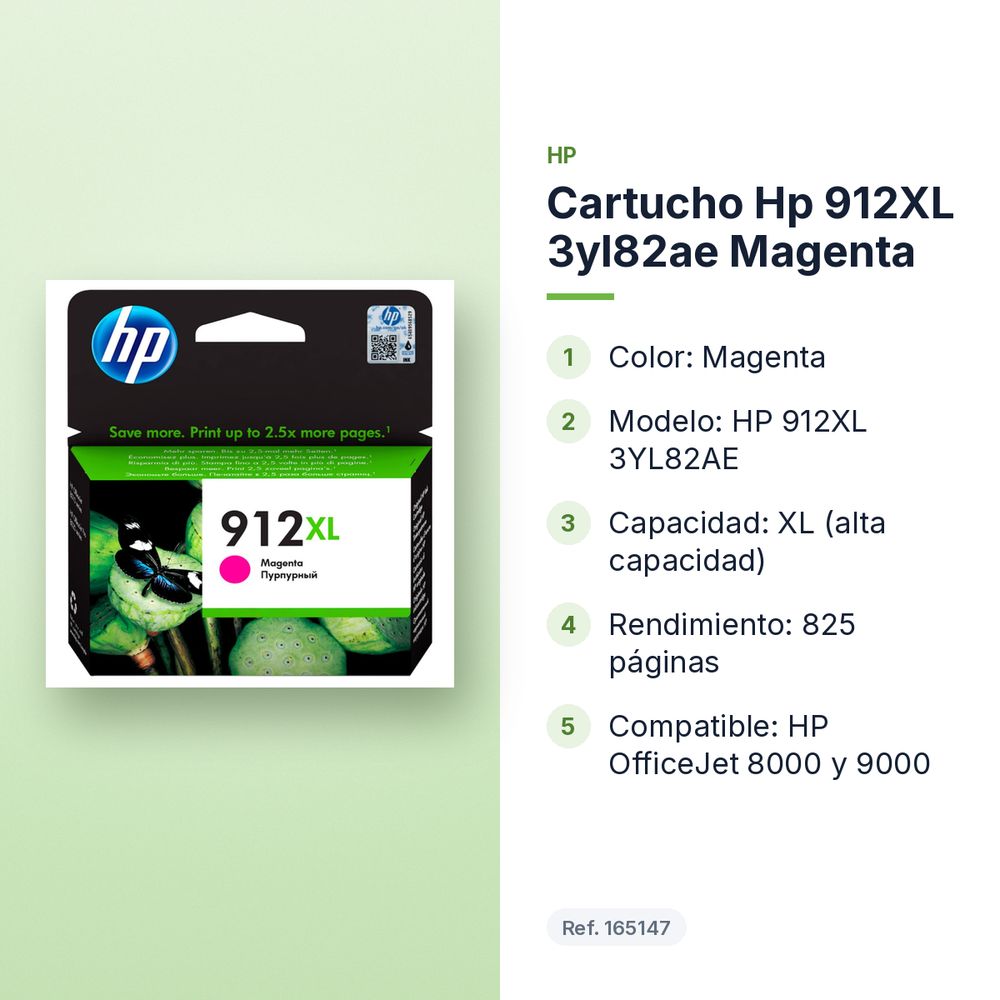 CARTUCHO HP 912XL 3YL82AE MAGENTA - características principales