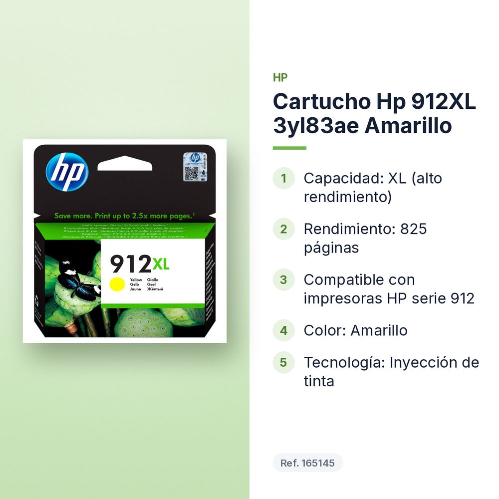CARTUCHO HP 912XL 3YL83AE AMARILLO - características principales