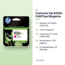 CARTUCHO HP 920XL CD973AE MAGENTA - características principales