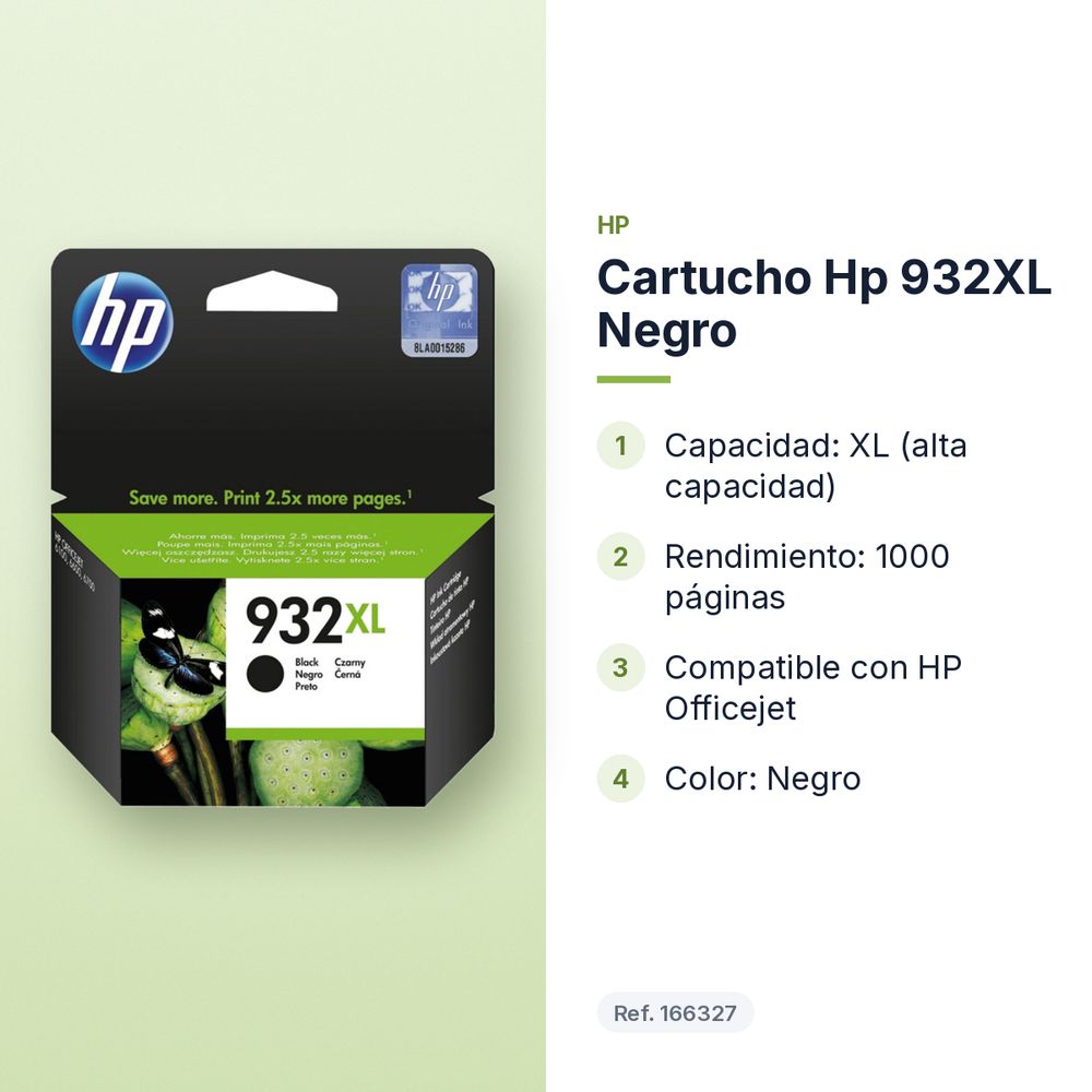 CARTUCHO HP 932XL NEGRO - características principales