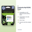 CARTUCHO HP 933XL CYAN - características principales