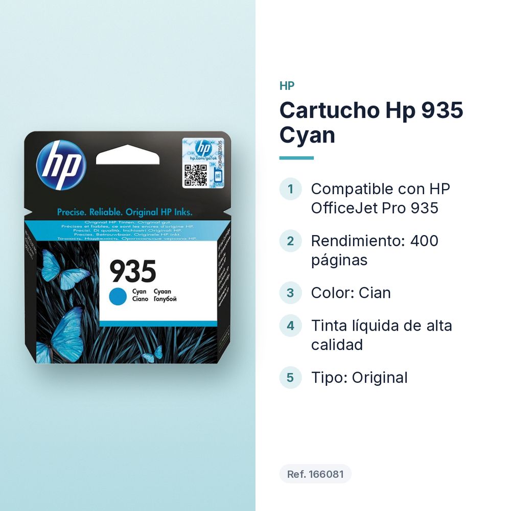 CARTUCHO HP 935 CYAN - características principales