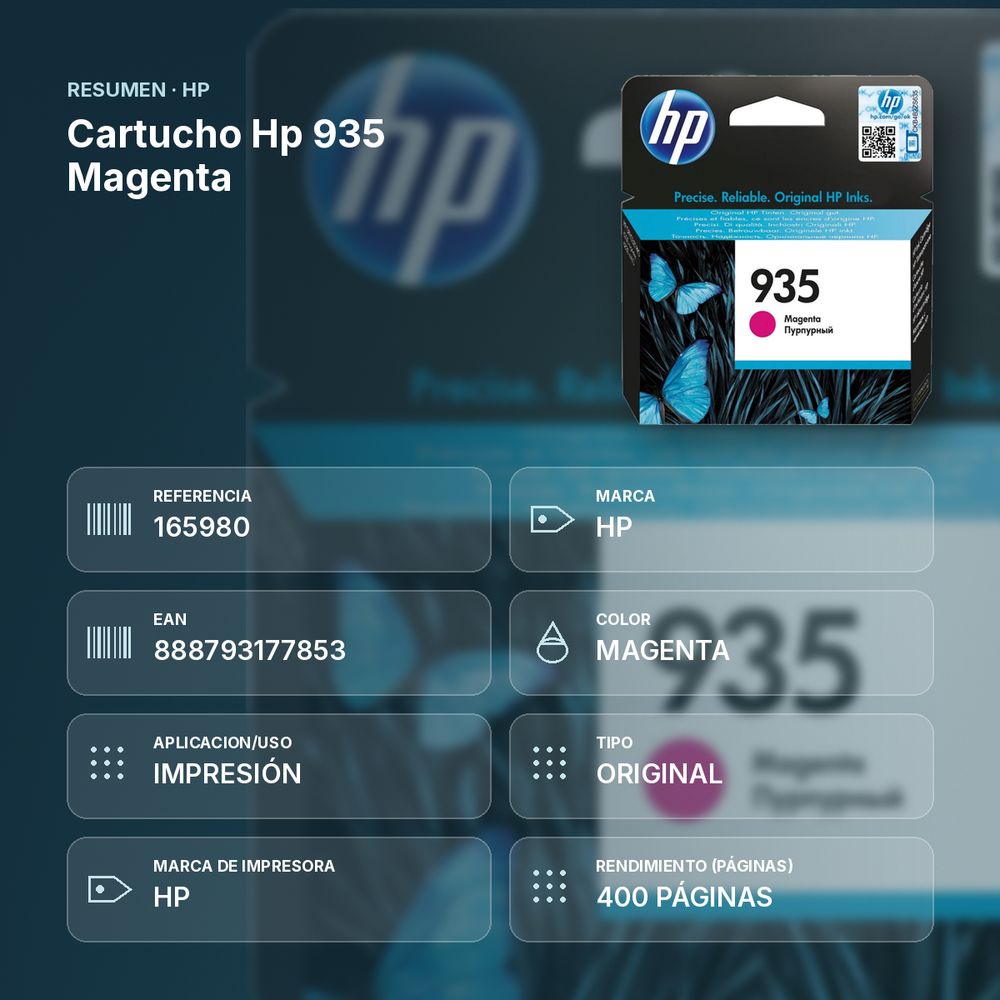CARTUCHO HP 935 MAGENTA - resumen de atributos