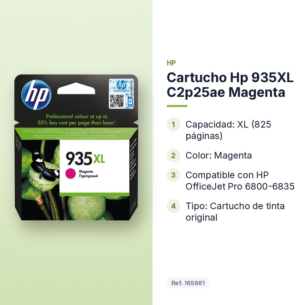 CARTUCHO HP 935XL C2P25AE MAGENTA - características principales