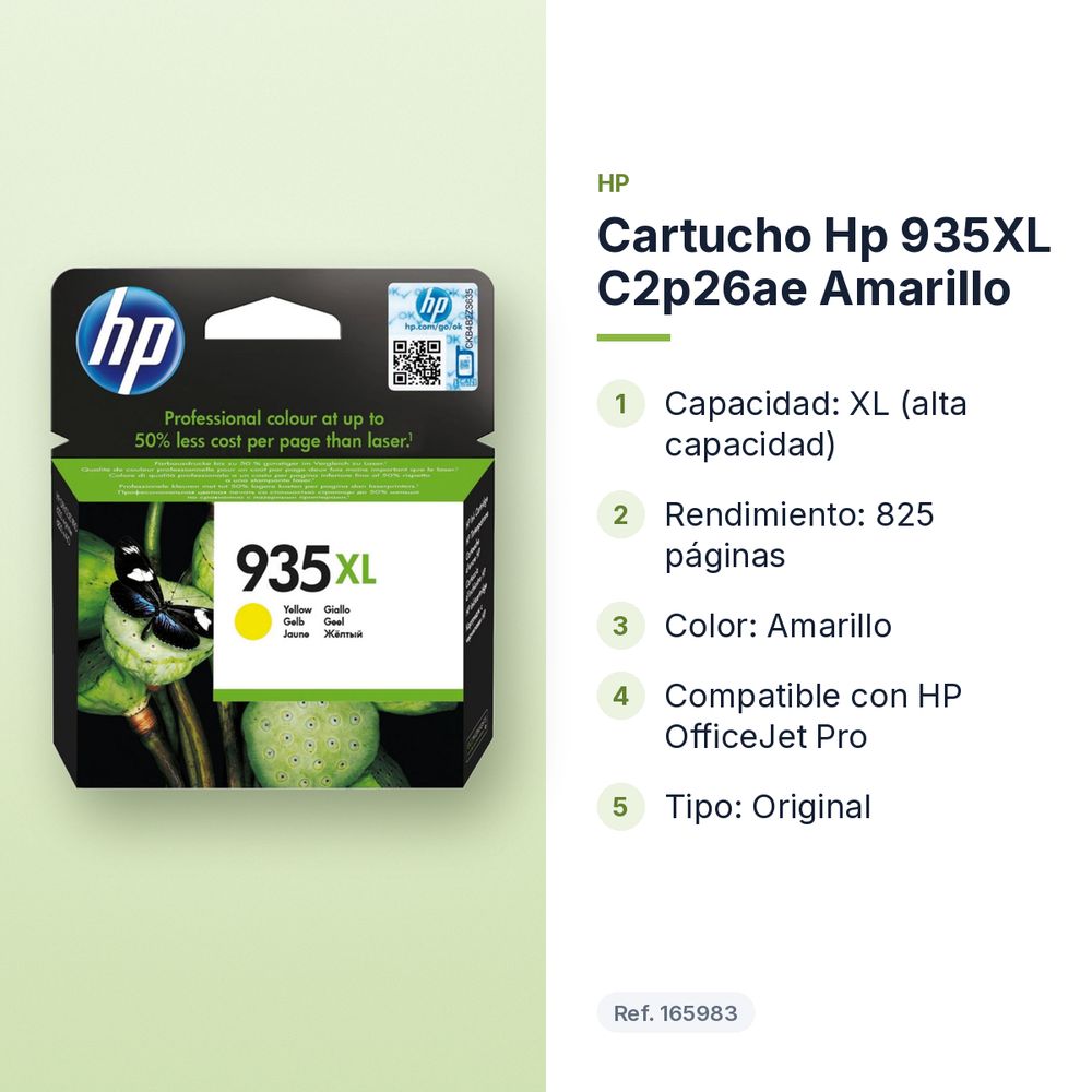 CARTUCHO HP 935XL C2P26AE AMARILLO - características principales