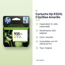 CARTUCHO HP 935XL C2P26AE AMARILLO - características principales