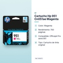 CARTUCHO HP 951 CN051AE MAGENTA - características principales