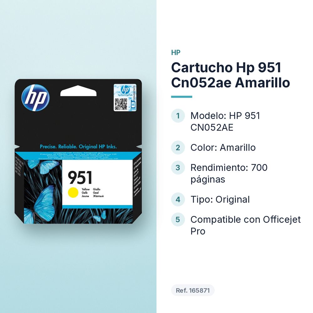 CARTUCHO HP 951 CN052AE AMARILLO - características principales