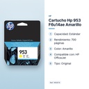 CARTUCHO HP 953 F6U14AE AMARILLO - características principales