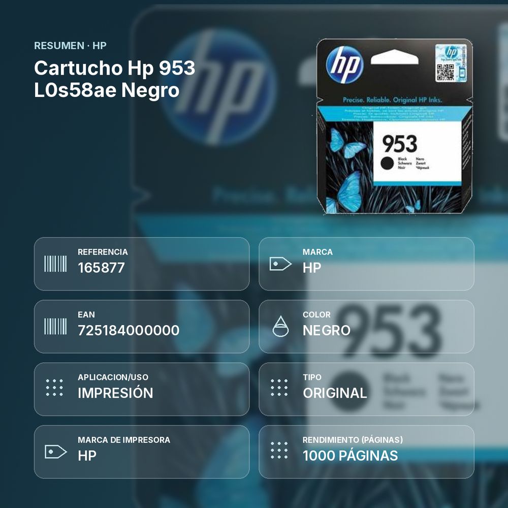CARTUCHO HP 953 L0S58AE NEGRO - resumen de atributos