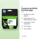 CARTUCHO HP 953XL L0S70AE NEGR - características principales