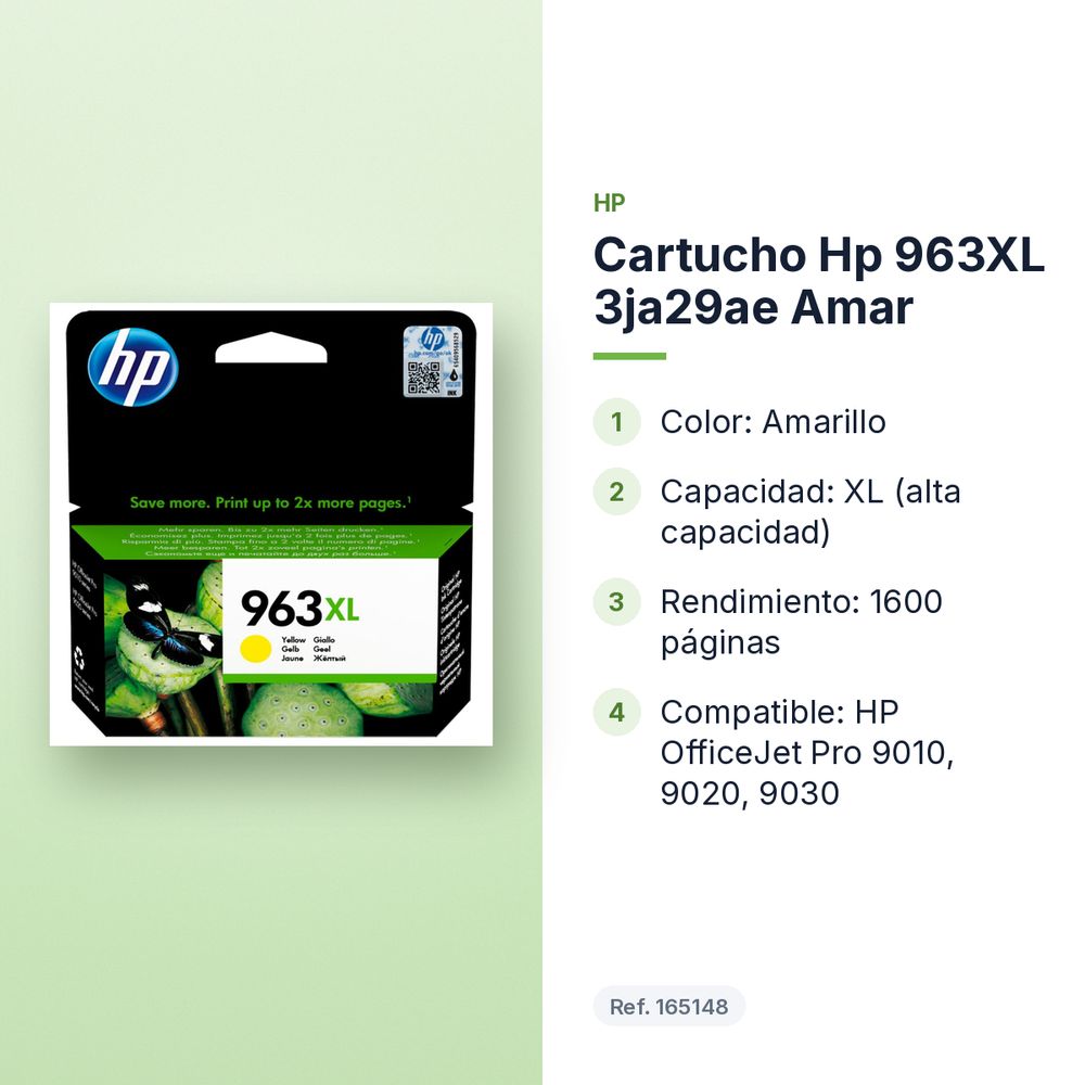 CARTUCHO HP 963XL 3JA29AE AMAR - características principales