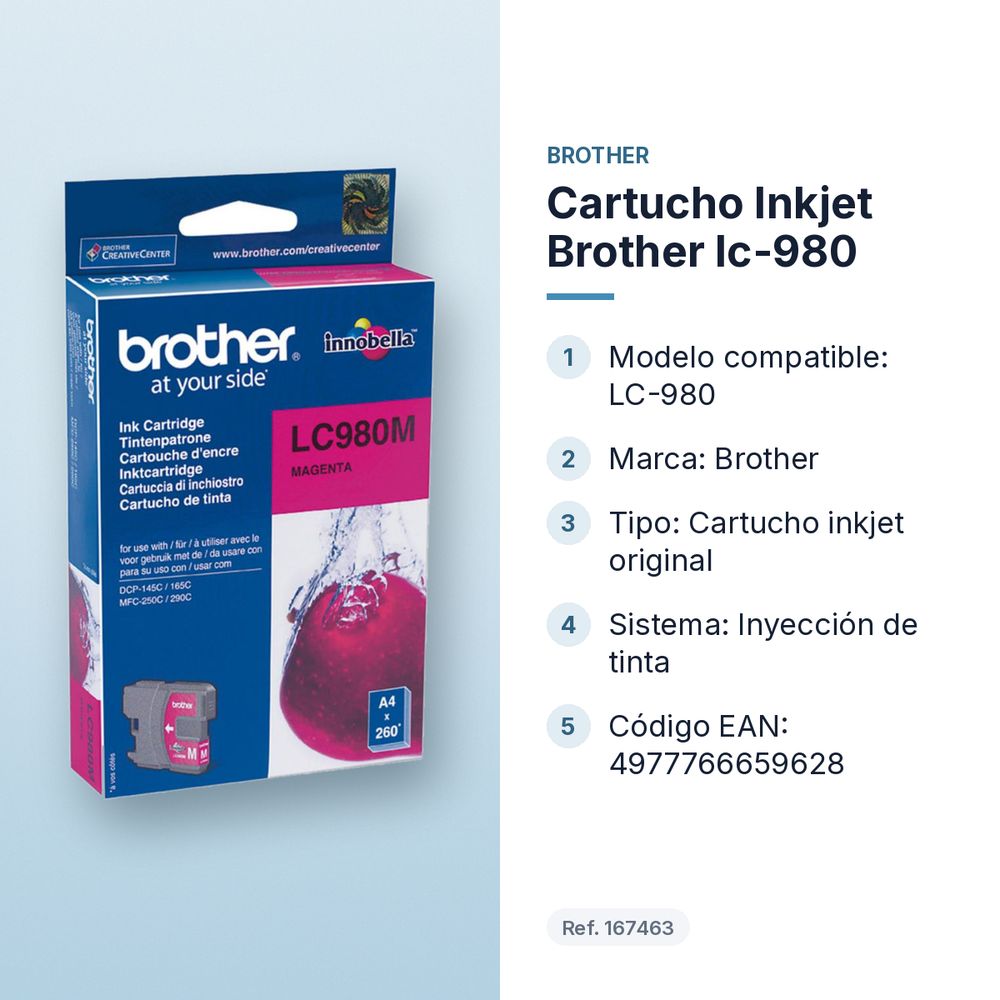 CARTUCHO INKJET BROTHER LC-980 - características principales