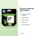 CARTUCHO INKJET HP 300 XL NEGR - características principales