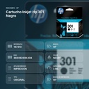 CARTUCHO INKJET HP 301 NEGRO - resumen de atributos