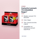 CARTUCHO LEXMARK 17/2 80D2954 NEGRO* - características principales