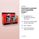 CARTUCHO LEXMARK 32/2 80D2956 NEGRO * - características principales