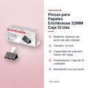 PINZAS PARA PAPELES ERICHKRAUSE 32MM CAJA 12 UDS - características principales