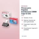PINZAS PARA PAPELES ERICHKRAUSE 51MM CAJA 12 UDS - características principales