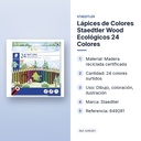 LÁPICES DE COLORES STAEDTLER WOOD ECOLÓGICOS 24 COLORES  - características principales