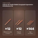LÁPICES DE GRAFITO STABILO EASYGRAPH ERGONÓMICO AMBIDIESTROS HB - formato de venta: paquete de 12, caja de 144