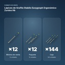 LÁPICES DE GRAFITO STABILO EASYGRAPH ERGONÓMICO ZURDOS HB - formato de venta: paquete de 12, caja de 144