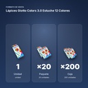 LÁPICES GIOTTO COLORS 3.0 ESTUCHE 12 COLORES - formato de venta: paquete de 20, caja de 200