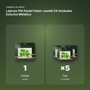 LÁPICES PITT PASTEL FABER-CASTELL 24 UNIDADES ESTUCHE METÁLICO - formato de venta: caja de 5