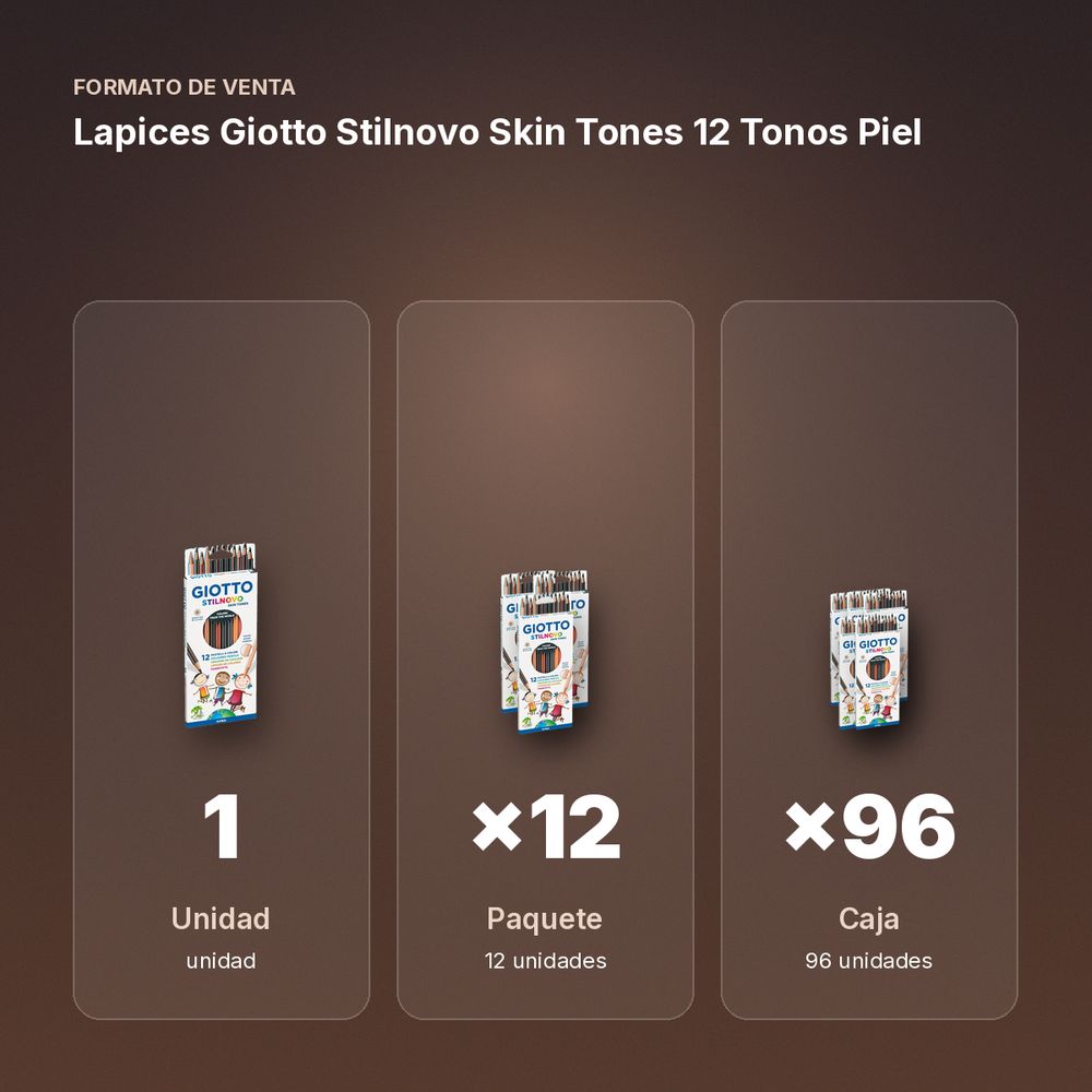 LAPICES GIOTTO STILNOVO SKIN TONES 12 TONOS PIEL - formato de venta: paquete de 12, caja de 96