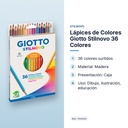 LÁPICES DE COLORES GIOTTO STILNOVO 36 COLORES - características principales