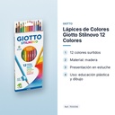 LÁPICES DE COLORES GIOTTO STILNOVO 12 COLORES - características principales