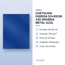 CARTULINA FABRISA 50x65CM 230 GRAMOS METAL AZUL  - características principales