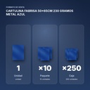 CARTULINA FABRISA 50x65CM 230 GRAMOS METAL AZUL  - formato de venta: paquete de 10, caja de 250