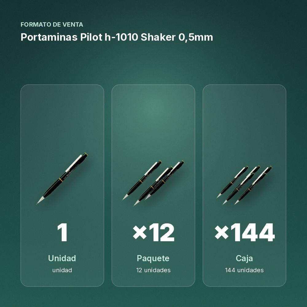 PORTAMINAS PILOT H-1010 SHAKER 0,5MM - formato de venta: paquete de 12, caja de 144