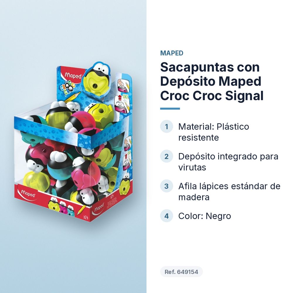 SACAPUNTAS CON DEPÓSITO MAPED CROC CROC SIGNAL - características principales
