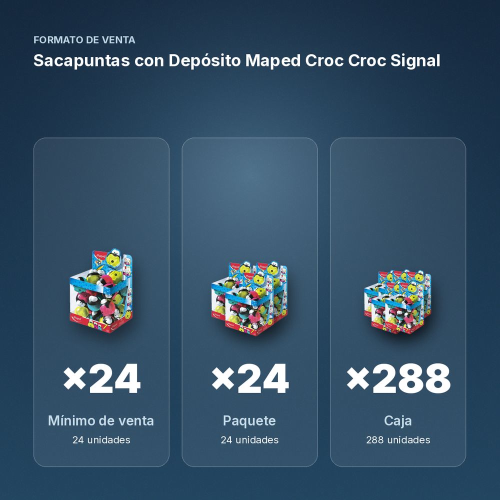 SACAPUNTAS CON DEPÓSITO MAPED CROC CROC SIGNAL - formato de venta: paquete de 24, caja de 288