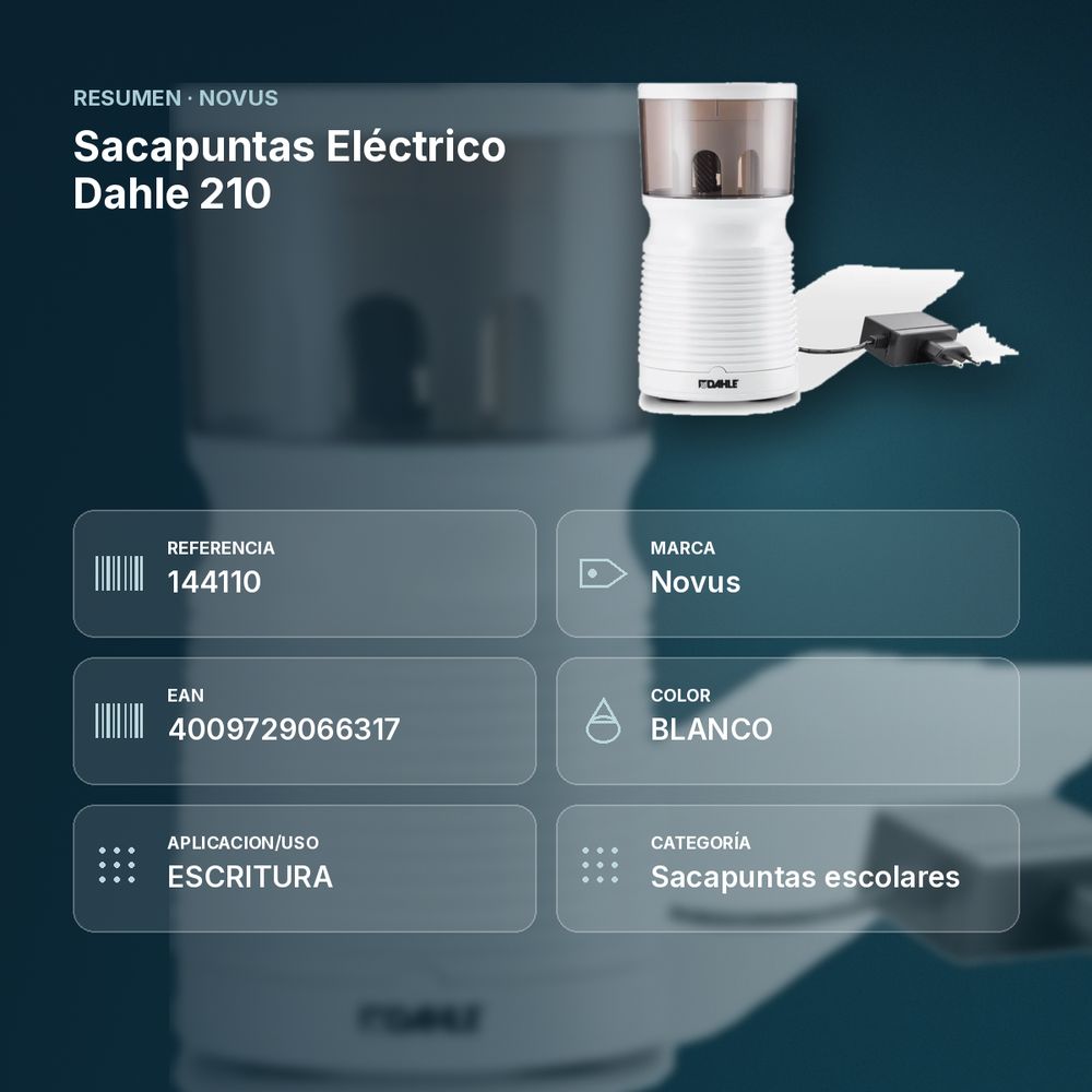 SACAPUNTAS ELÉCTRICO DAHLE 210 - resumen de atributos