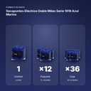 SACAPUNTAS ELÉCTRICO DOBLE MILAN SERIE 1918 AZUL MARINO - formato de venta: paquete de 12, caja de 36