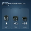 SACAPUNTAS ELÉCTRICO MILAN POWER SHARP COLOR BLANCO Y NEGRO - formato de venta: paquete de 12, caja de 36