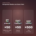 SACAPUNTAS PLÁSTICO CON GOMA TWIST - formato de venta: paquete de 50, caja de 500