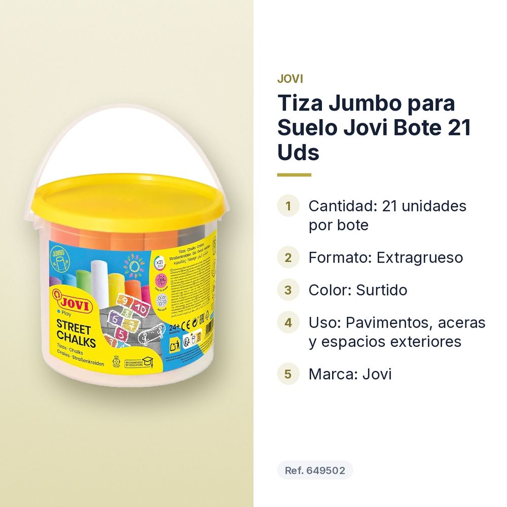 TIZA JUMBO PARA SUELO JOVI BOTE 21 UDS - características principales