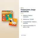 FICHAS PARA JUEGO DE DAMAS  - características principales