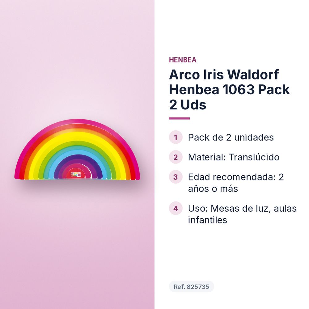 ARCO IRIS WALDORF HENBEA 1063 PACK 2 UDS - características principales