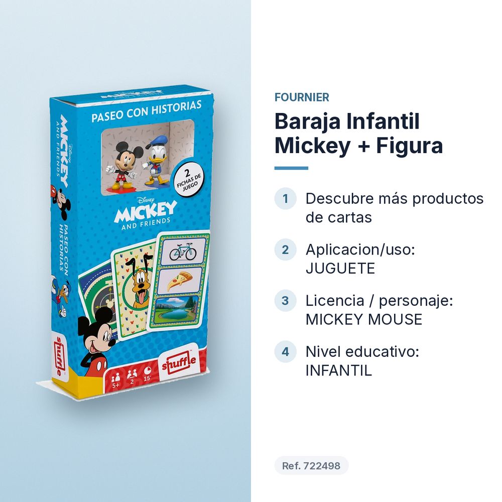 BARAJA INFANTIL MICKEY + FIGURA  - características principales