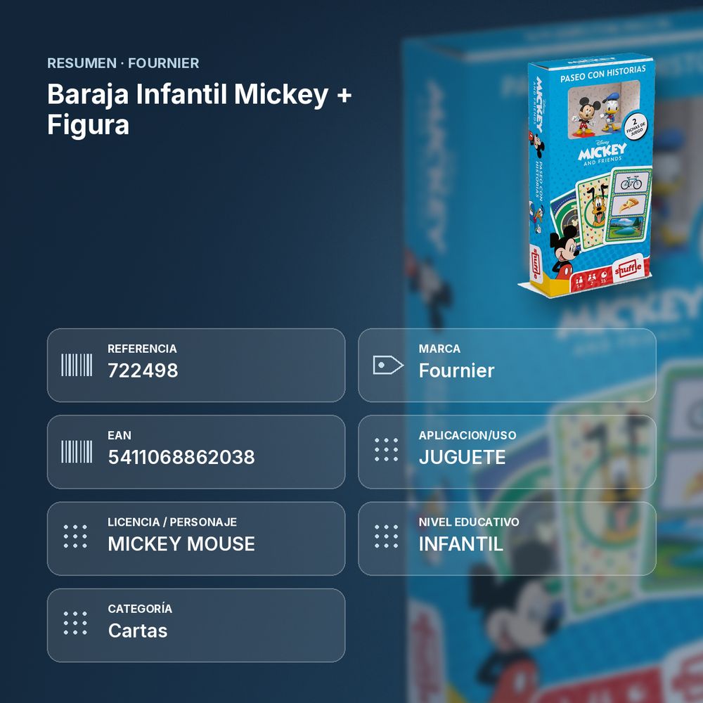 BARAJA INFANTIL MICKEY + FIGURA  - resumen de atributos