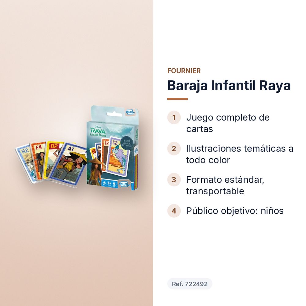 BARAJA INFANTIL RAYA - características principales