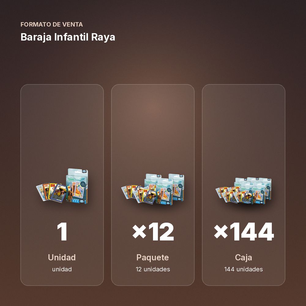 BARAJA INFANTIL RAYA - formato de venta: paquete de 12, caja de 144