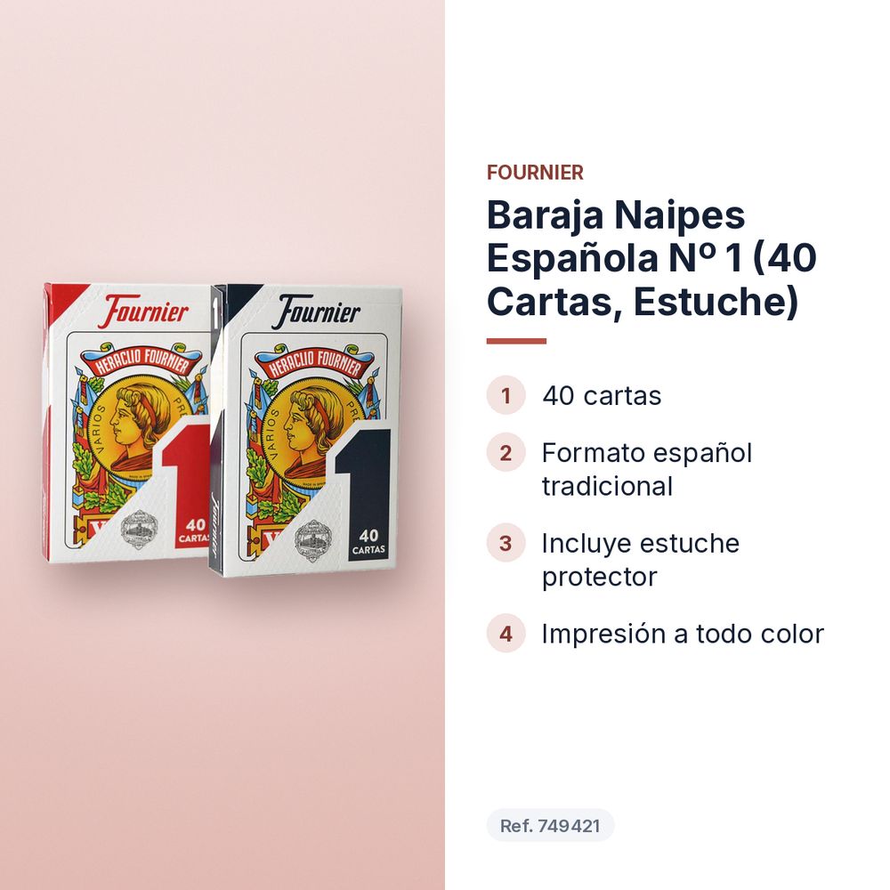 BARAJA NAIPES ESPAÑOLA Nº 1 (40 CARTAS, ESTUCHE) - características principales