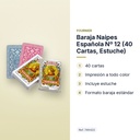 BARAJA NAIPES ESPAÑOLA Nº 12 (40 CARTAS, ESTUCHE) - características principales