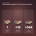 BARAJA NAIPES ESPAÑOLA Nº 27 (40 CARTAS, ESTUCHE) - formato de venta: paquete de 12, caja de 144